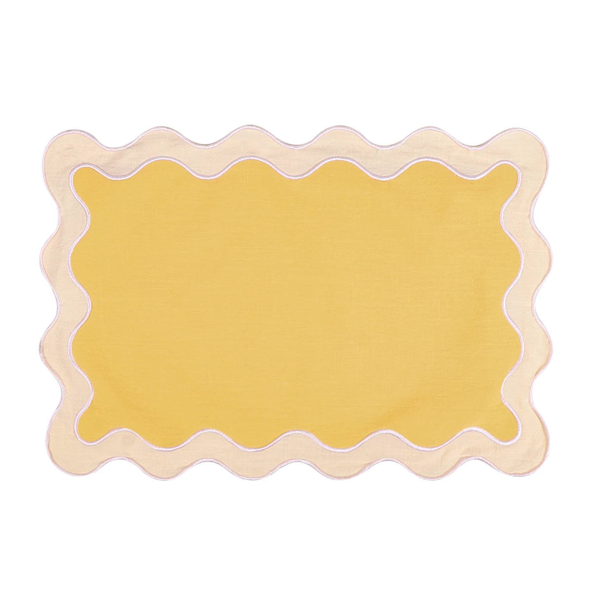 Set de table brodé en coton-lin