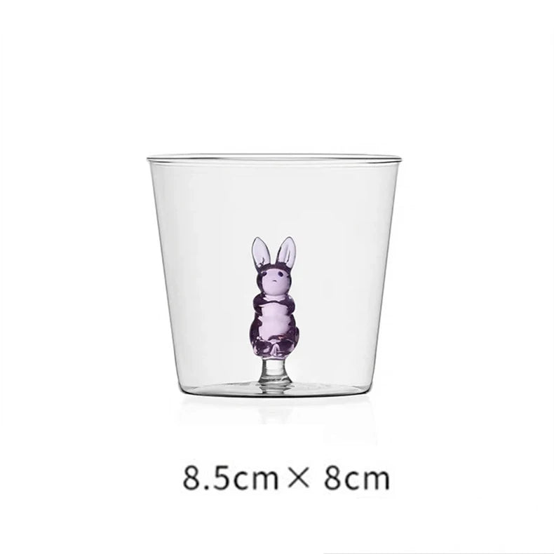 Verre artisanal 3D – Tasse transparente avec figurines