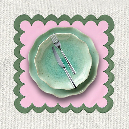 Set de table brodé en coton-lin