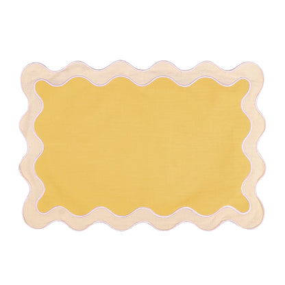 Set de table brodé en coton-lin