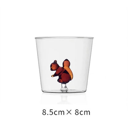 Verre artisanal 3D – Tasse transparente avec figurines