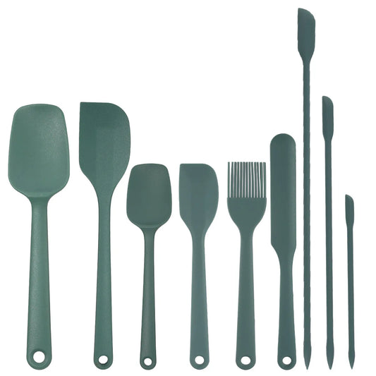 Set de spatules en silicone 9 pièces – résistantes à la chaleur & faciles à nettoyer