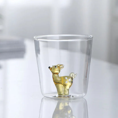 Verre artisanal 3D – Tasse transparente avec figurines