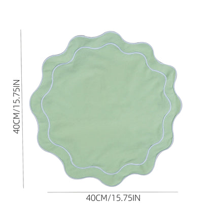 Set de table brodé en coton-lin