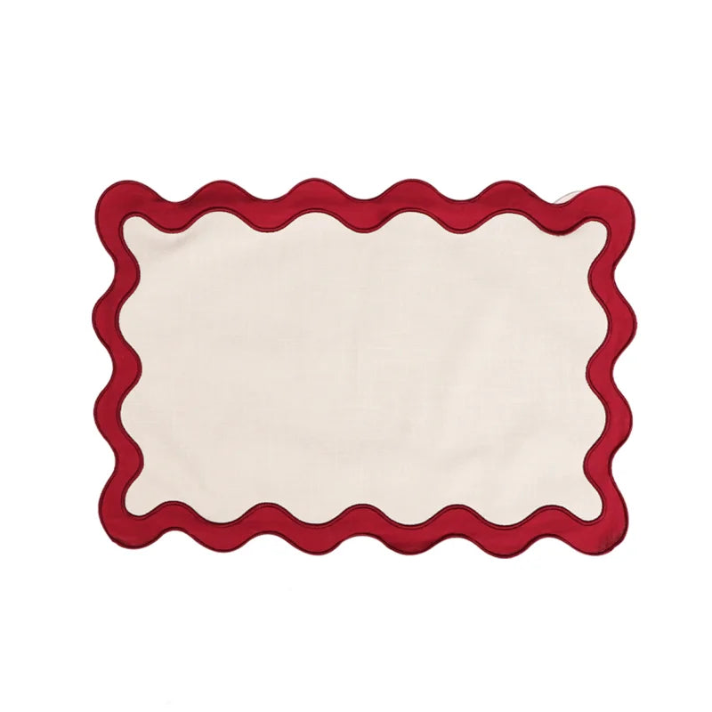 Set de table brodé en coton-lin