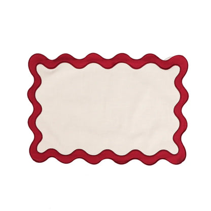 Set de table brodé en coton-lin